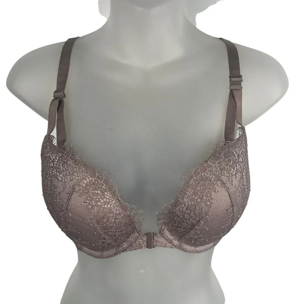 Victoria's Secret Bra Very Sexy Push Up 32DD Lavender Purple Lace Overlay 316902
